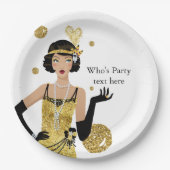 1920 Flapper Girl Gatsby , Art Deco Pappteller (Vorderseite)