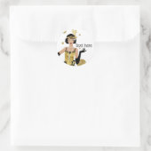 1920 Flapper Girl Gatsby , Art Deco Runder Aufkleber (Tasche)