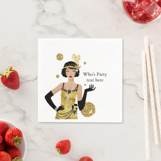 1920 Flapper Girl Gatsby , Art Deco Serviette (Beispiel)