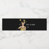 1920 Flapper Girl Gatsby , Art Deco Wasserflaschenetikett (Einzelnes Label)