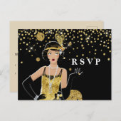 1920 Flapper Girl Gatsby UAWG Einladung Postkarte (Vorne/Hinten)