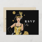 1920 Flattermädchen-UAWG Einladungspostkarte (Vorne/Hinten)