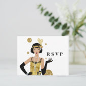 1920 Flattermädchen-UAWG Einladungspostkarte (Stehend Vorderseite)