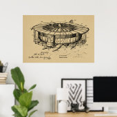 1920 Flugmaschine Flugzeug Patent Art Zeichnend Poster (Heimbüro)
