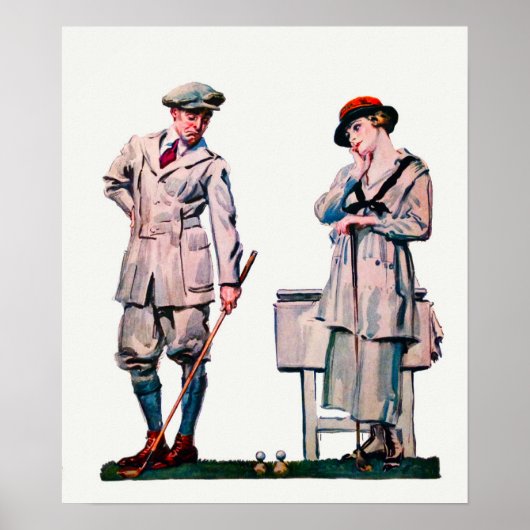 1920 Golf Aquarell Print Poster (Vorne)