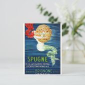 1920 Italienische Meerjungfrau mit Sponge-Werbepos Postkarte (Stehend Vorderseite)