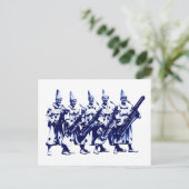 1920 Jazz-Clowns, blau Postkarte (Stehend Vorderseite)