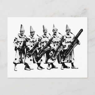 1920 Jazz-Clowns, schwarz Postkarte