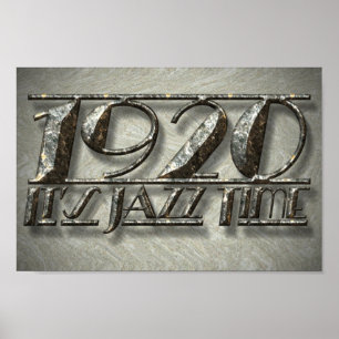 1920 Jazz Time Tanzstil Musik Vintage Billboard Poster