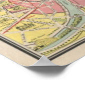 1920 Landschaftlich Sights Travel Map of Paris, Fr Poster (Ecke)