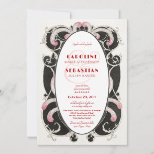 1920 Luxe Art Deco Gatsby Fashion Monogram Wedding Einladung