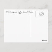 1920 Narragansett Bay Providence RI Harbour Chart Postkarte (Rückseite)