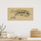 1920 Patent für ein Flugzeug mit Zeichnend Kunstdr Poster (Küche)