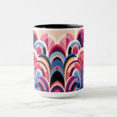 1920 Retro Art Deco Rosa, Lila, blau modern Tasse (Zentrum)