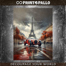 1920 Sportwagen mit Tour Eiffel in Paris