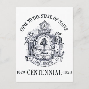 1920 Staat der Maine Centennial Postkarte