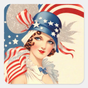 1920 Style 4 of July Patriotic Sticker