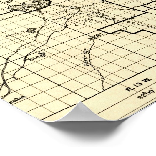 1920 Superior National Forest Map Poster (Ecke)