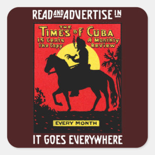 1920 The Times of Cuba Quadratischer Aufkleber