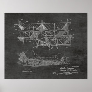 1920 Vintage Biplan-Flugzeug-Patentzeichnung Druck Poster