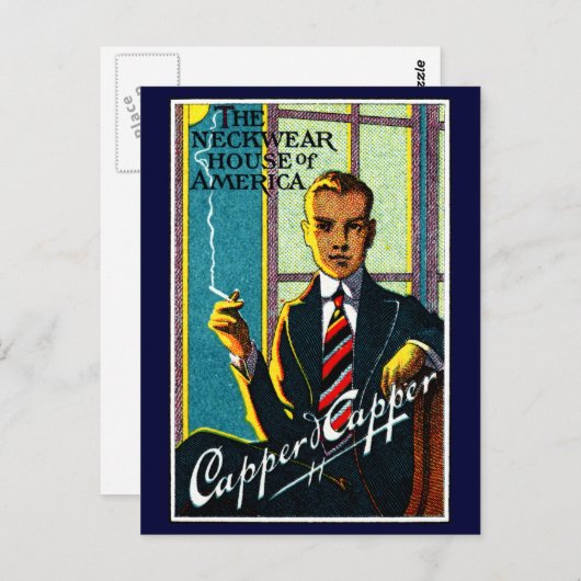 1920 Vintage Mens-Krawatte Postkarte (Vorne/Hinten)