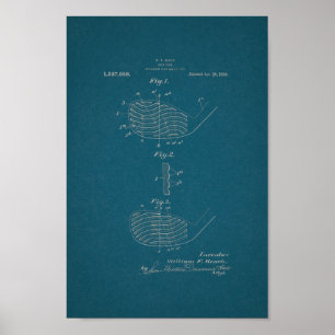 1920 Vintager Golf Club Patent Blueprint Art Print Poster