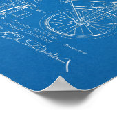 1920 Vintages Fahrrad Patent Blueprint Art Print Poster (Ecke)