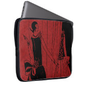 1920er Art Deco Mode-Schau-Model rot Laptopschutzhülle (Vorne Rechts)
