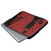 1920er Art Deco Mode-Schau-Model rot Laptopschutzhülle (Vorne Knopf)
