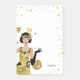 1920er Flapper-Girl-Gatsby-Thema Post-it Klebezettel