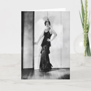 1920er Flapper Glamourgirl-Foto-Geburtstagskarte Karte