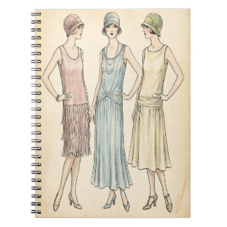 1920er Flapper Mode Journal — Art Deco Cover Notizblock