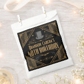 1920er Jahre Art Deco Black & Gold 40th Birthday P Geschenktütchen (Ausgeschnitten)