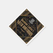1920er Jahre Art Deco Black & Gold 40th Birthday P Serviette (Ecke)