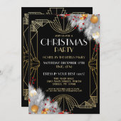 1920er Jahre Art Deco Weihnachten laden Gatsby Par Einladung (Vorne/Hinten)