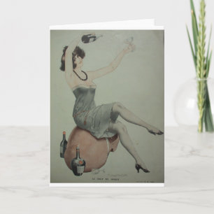 1920er Jahre Beinige Flapper Champagner Mädchen tr Karte