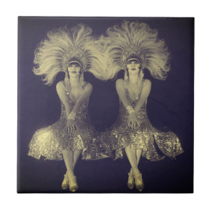 1920er Jahre Dolly Sisters Twins Flappers Fliese