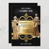 1920er Jahre Mädchen von Great Gatsby Flapper Gebu Einladung (Vorne/Hinten)