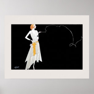 1920er Jahre Mode Flapper Mädchen Zeichnung Poster