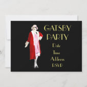 1920er Jahre Roaring 20er Flapper-Party Einladung (Vorderseite)