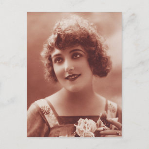 1920er Jahre Schönes Frauenfoto-Portrait Vintag Postkarte