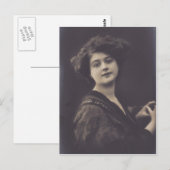 1920er Jahre Schönes Frauenportrait Postkarte (Vorne/Hinten)