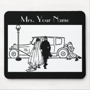 1920er Jahre Vintage Braut & Bräutigam Mousepad