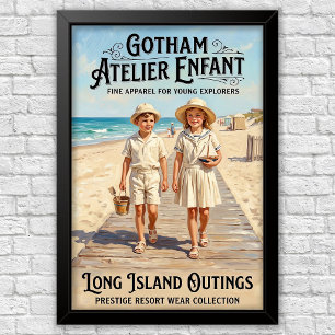 1920er Jahre Vintage Kinder Modewerbung Poster