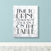 1920er Jahre Zeit, Champagner-Leinwand silber zu t Leinwanddruck (Insitu (Holzboden))