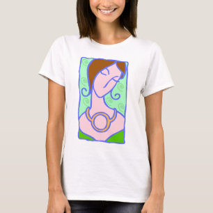 1920er Stier-Frau mit grünem Symbol T-Shirt