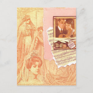 1920er Vintage-Hochzeit Postkarte