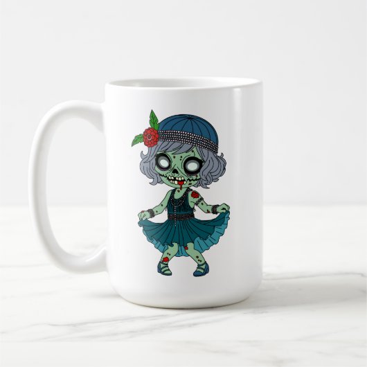 1920er Zombie Flapper Girl Kaffeetasse (Links)