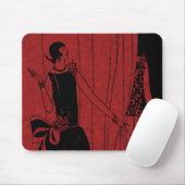 1920s Art Deco Fashion Show Model Red Mousepad (Mit Mouse)