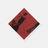 1920s Art Deco Fashion Show Red and Black Serviette (Ecke)